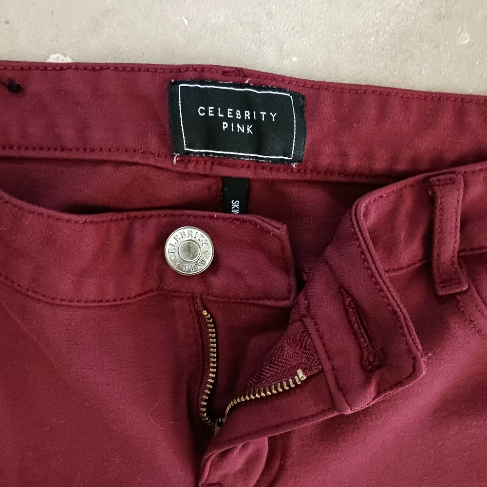 Celebrity Pink Maroon Pants Skinny Jeans size 11 aka size 30